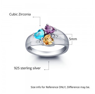 Triple stones Personalized Birthstone Ring JEWJO1793